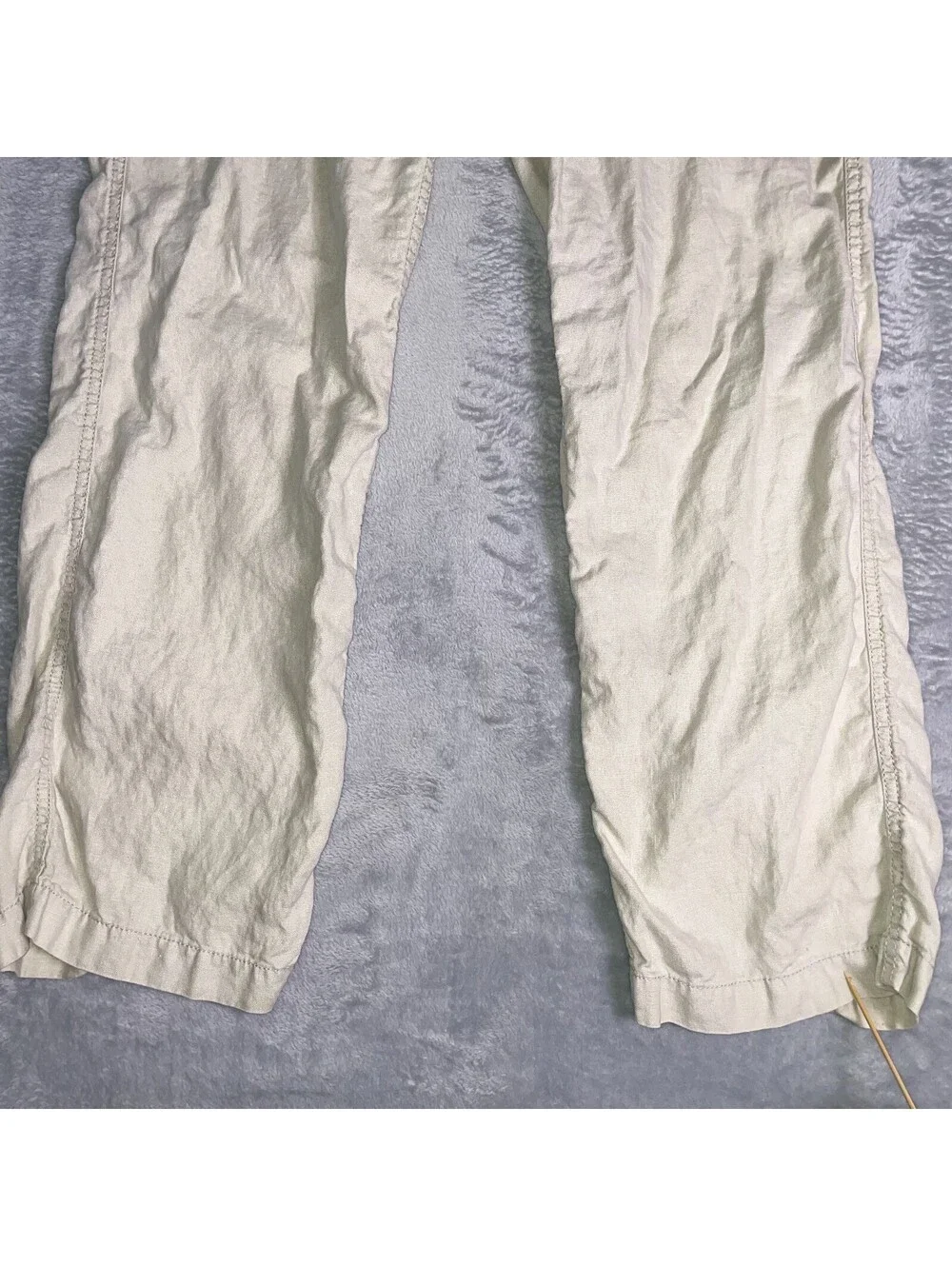 Vintage Old Navy Linen Pants Mens 36x34 Beige Relaxed Straight Leg Coastal Beach
